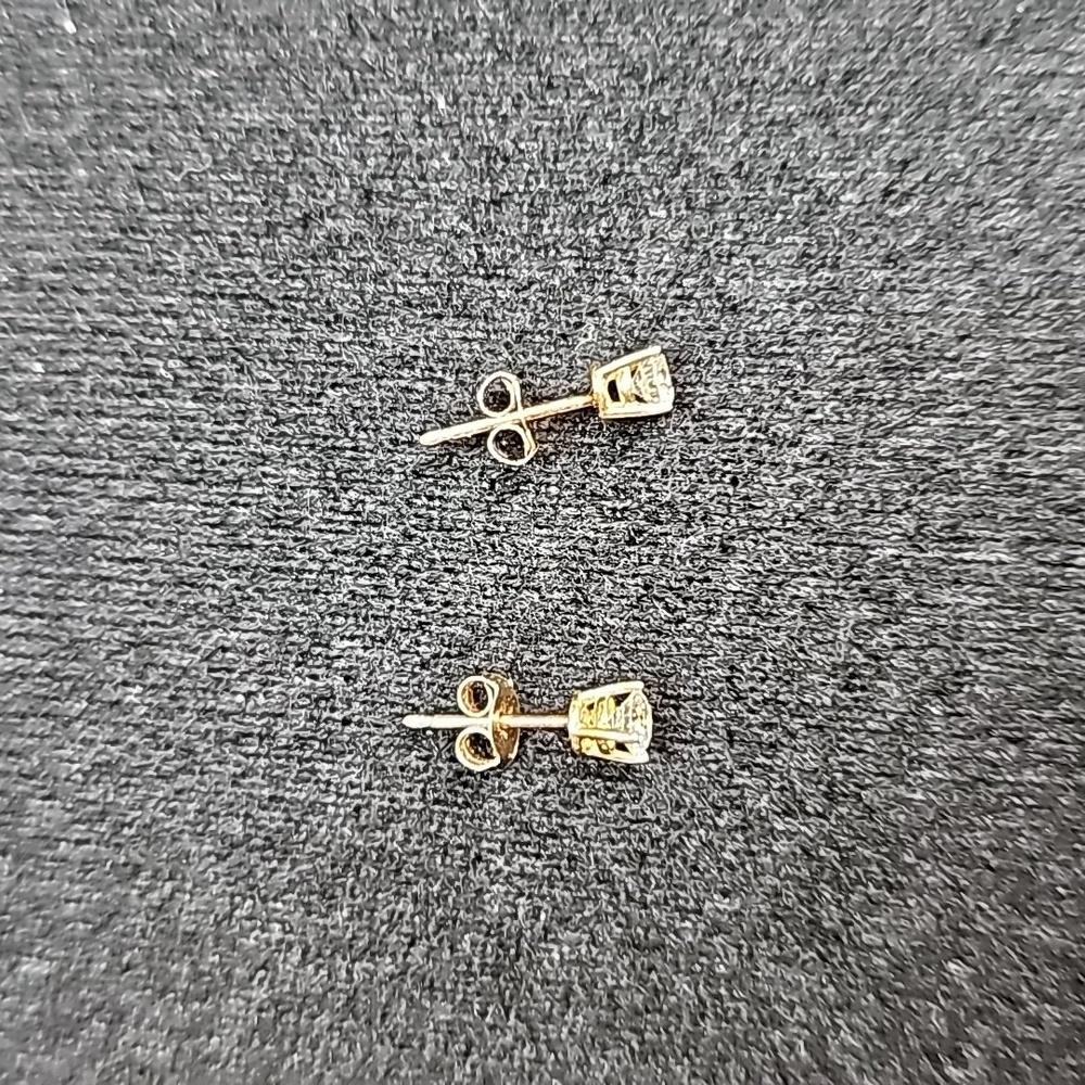 IGI CERTIFIED 18KT YELLOW GOLD .30TDW STUD EARRINGS - Picture 3 of 11